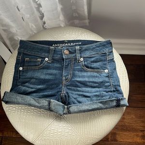 American Eagle Dark Wash Jean Shorts, size 0